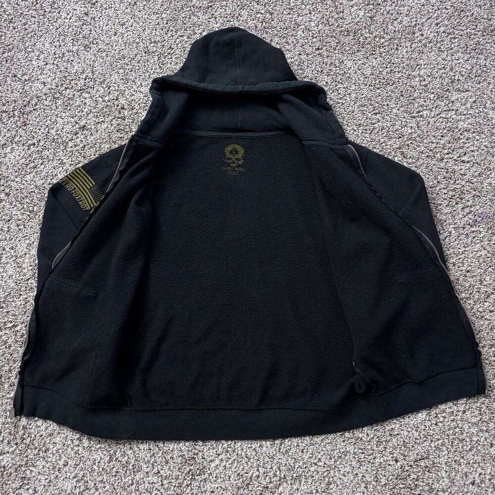 Zero Foxtrot Hoodie Mens Large Black Fleece Full Zip Get Some Certified Stacker - Picture 6 of 10